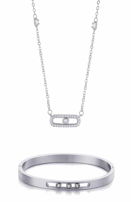 Adornia Crystal Bracelet & Necklace Set