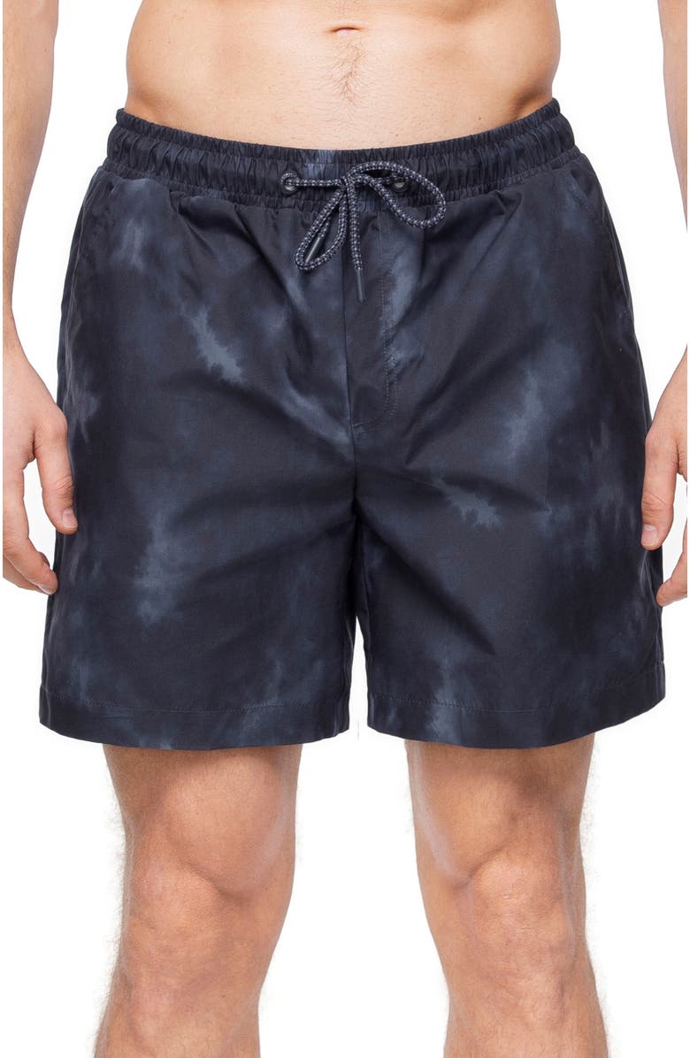 Rokka&Rolla Men's 7" Compression Liner Swim Trunks UPF 50+, Alternate, color, Black Wash