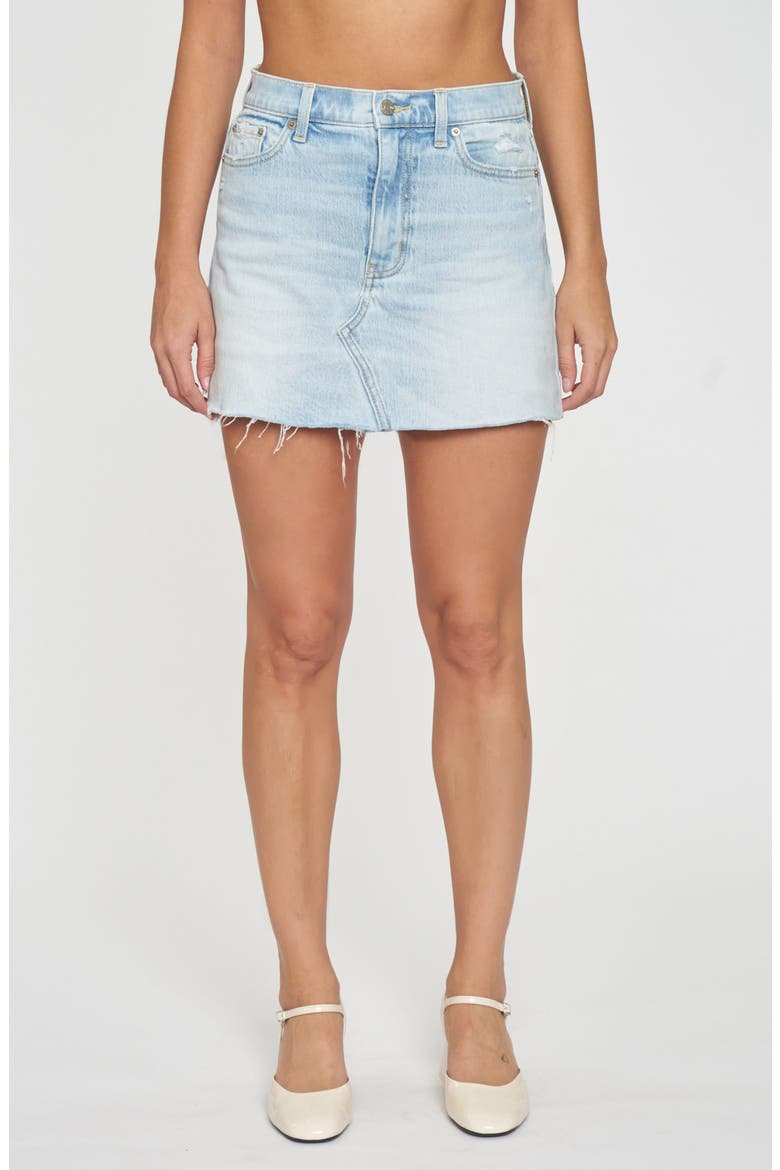 Malibu Distressed Cutoff Denim Miniskirt, Main, color, ICEBREAKER