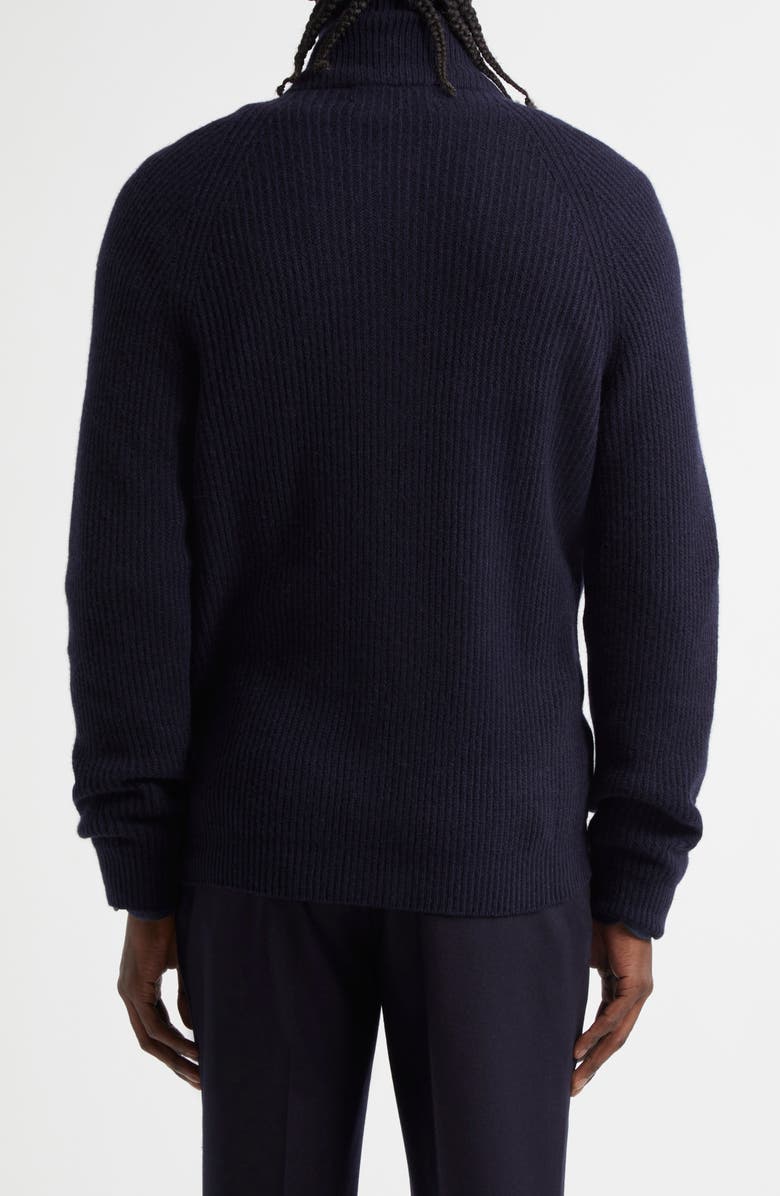 Thom Sweeney Fisherman Cashmere Zip Cardigan, Alternate, color, Navy