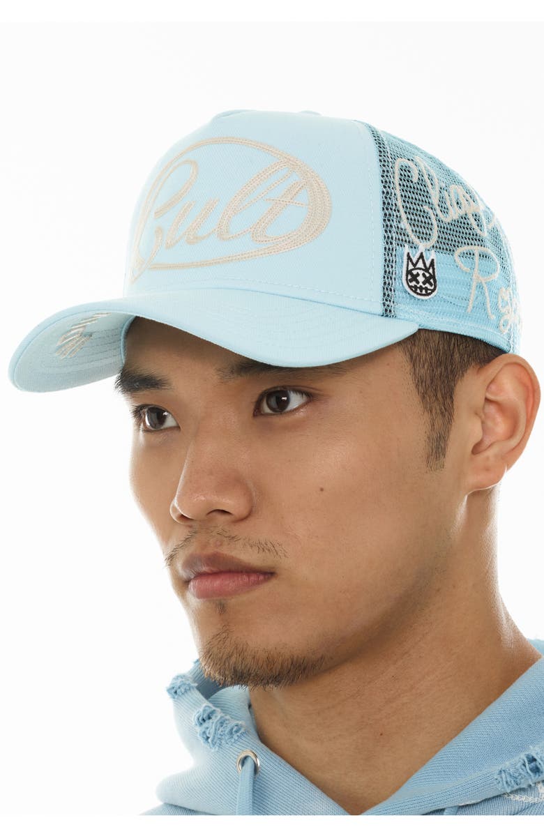 Cult of Individuality Rope Logo Snapback Trucker Hat, Alternate, color,