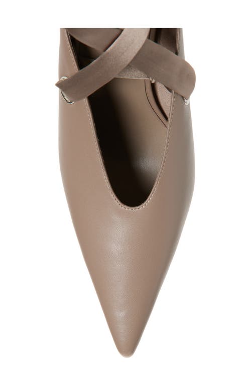 Jeffrey Campbell Grateau Ankle Wrap Mule In Taupe
