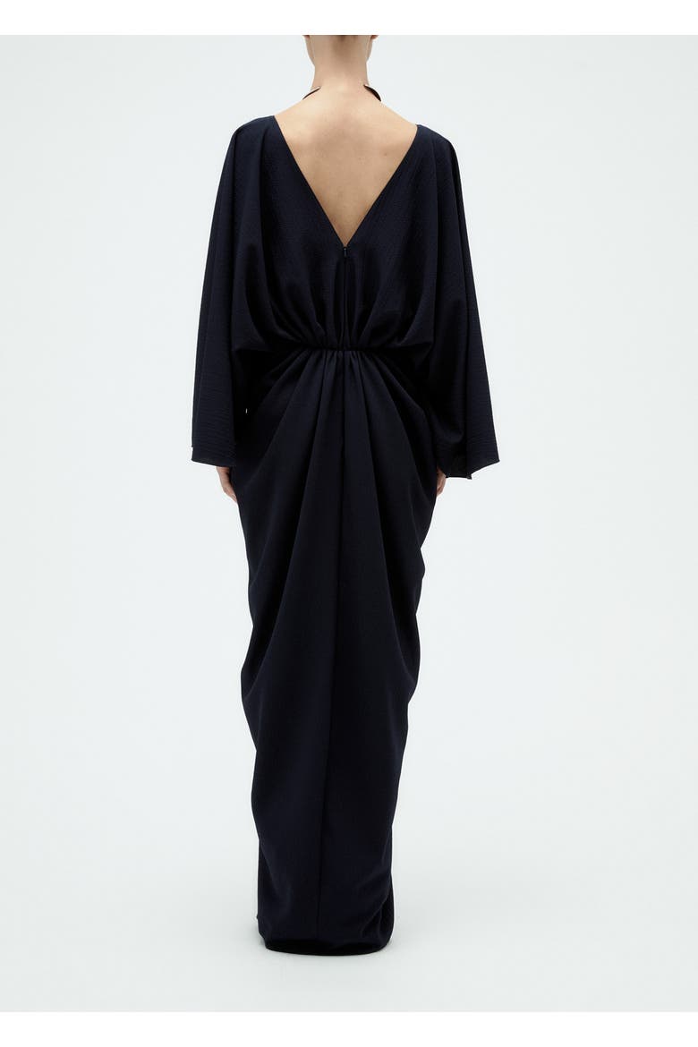 Batwing Textured Gown, Alternate, color, Navy