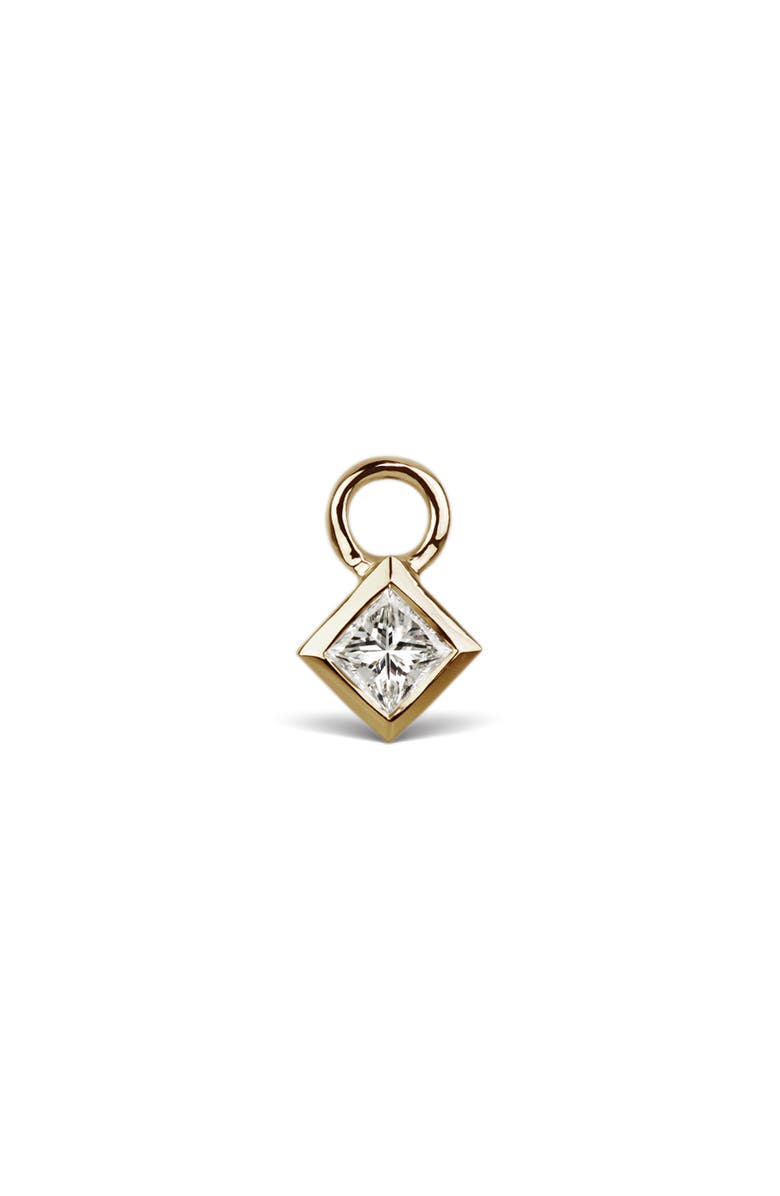 MARIA TASH Princess Cut Diamond Earring Charm, Main, color, Yellow Gold