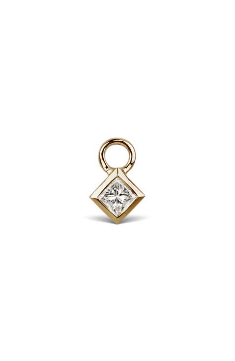 Princess Cut Diamond Earring Charm