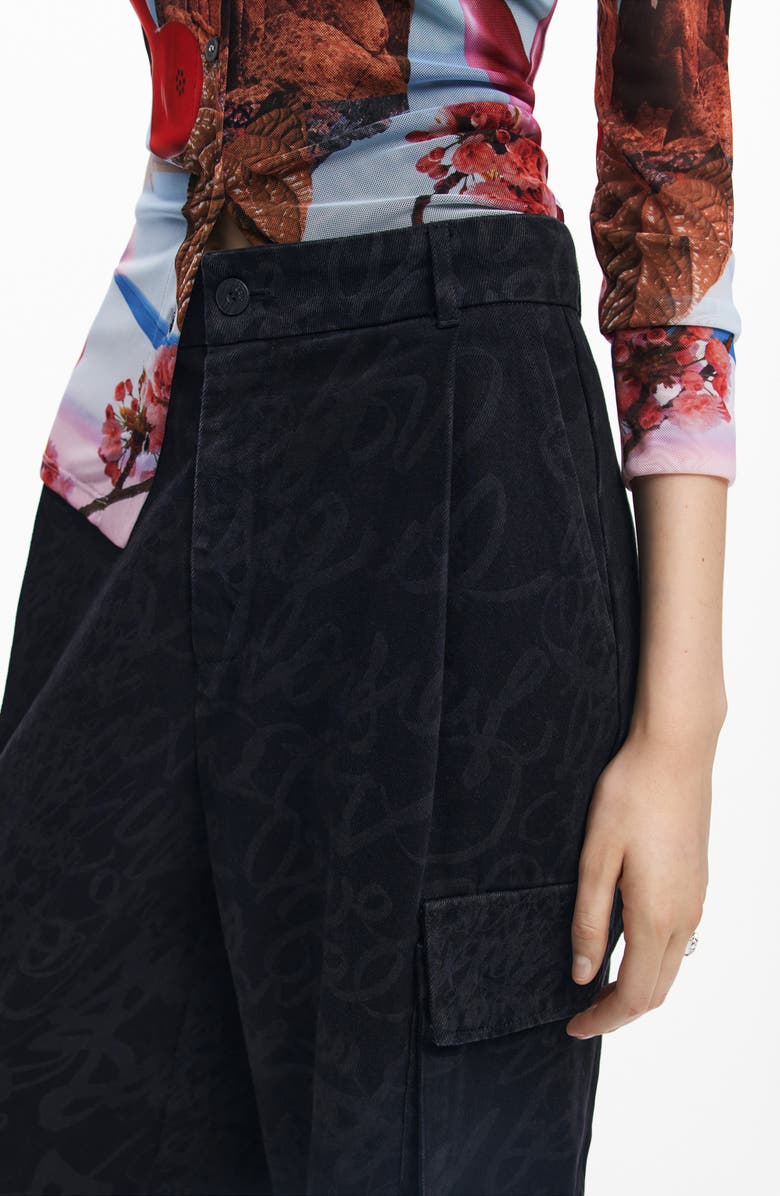 Desigual Lacroix Cargo Pants, Alternate, color, Black