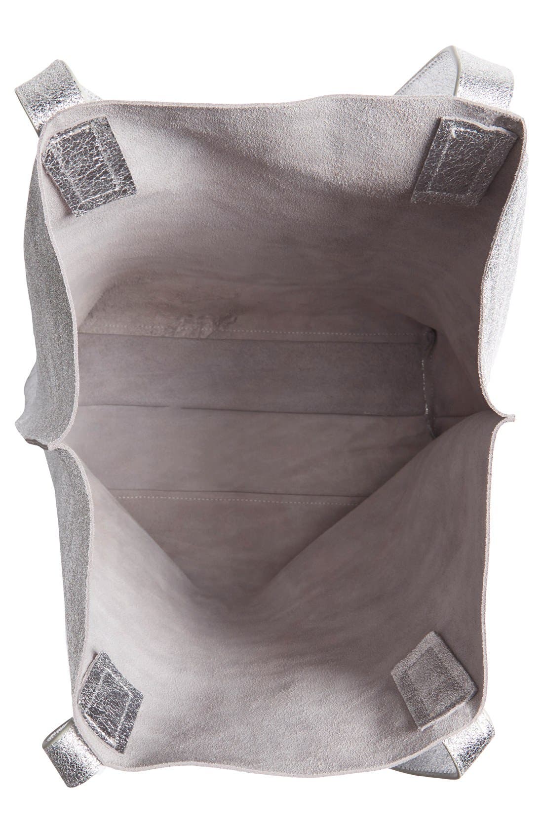 Street Level Metallic Leather Tote, Alternate, color, 