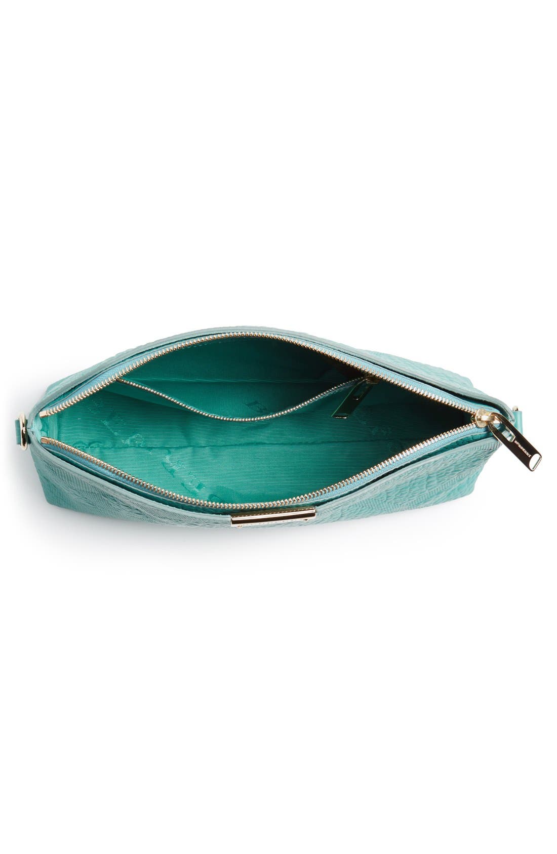 'Small Chichester' Check Embossed Leather Crossbody Bag, Alternate, color, AQUA GREEN