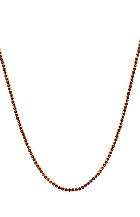 14K Yellow Gold ,Garnet Necklace