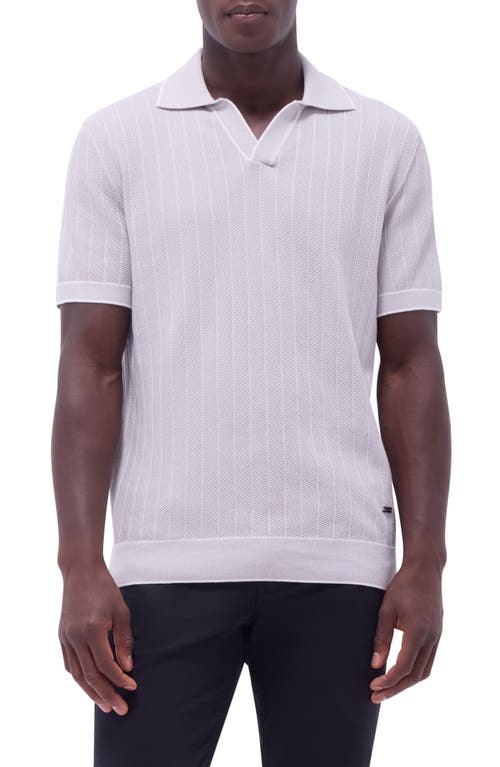 Bugatchi Johnny Collar Rib Polo In Platinum