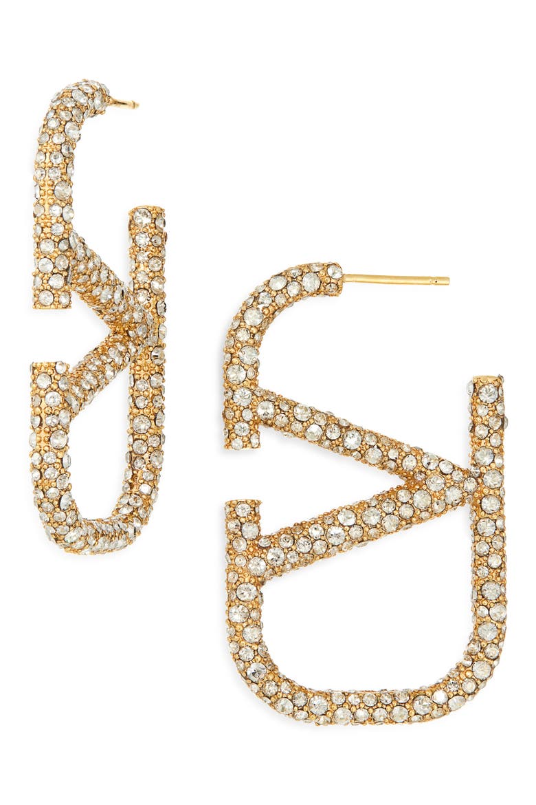 VLOGO Crystal Drop Earrings, Main, color, 18/ CRYSTAL SILVER SHADE
