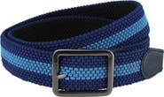 Trafalgar Big & Tall Arturo Black & Blue Striped Reversible Braided Belt