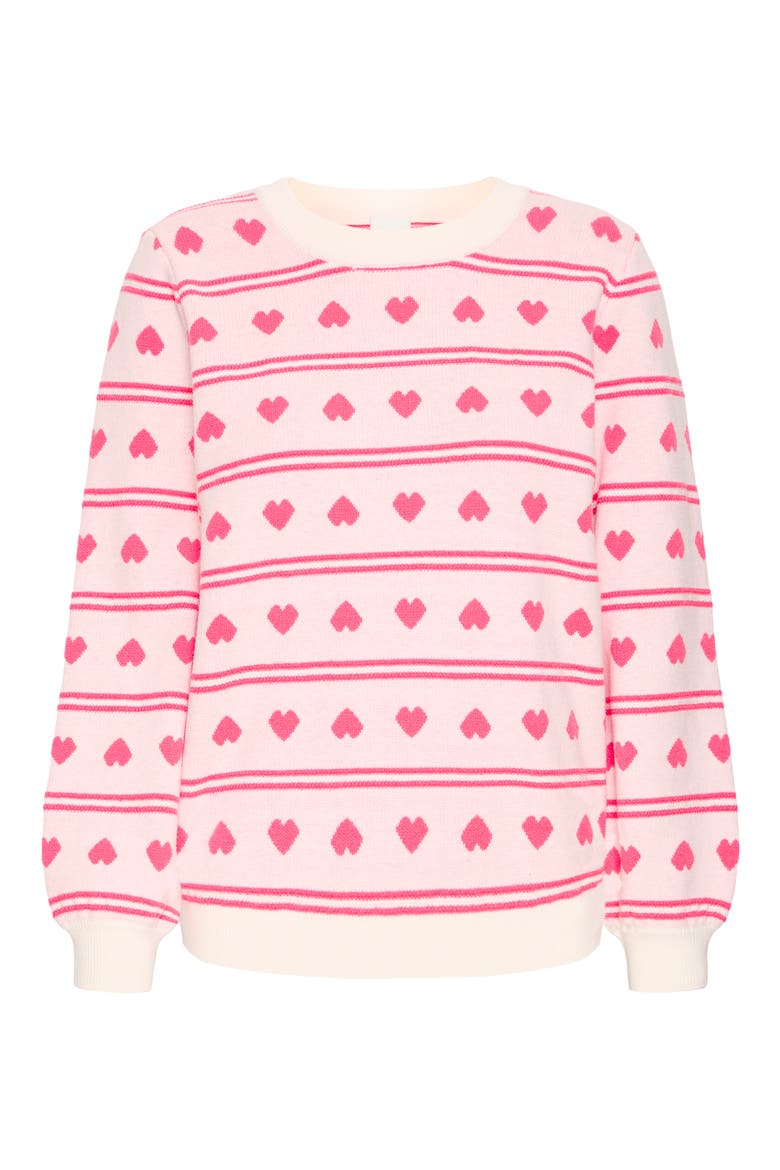 Ihbrielle Jacquard Heart Sweater, Alternate, color, BIRCH W TEABERRY