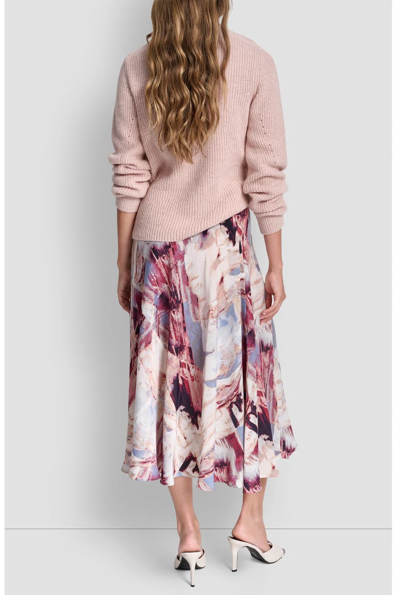 Abstract Print Satin Skirt, Alternate, color, URBAN SANDSTORM