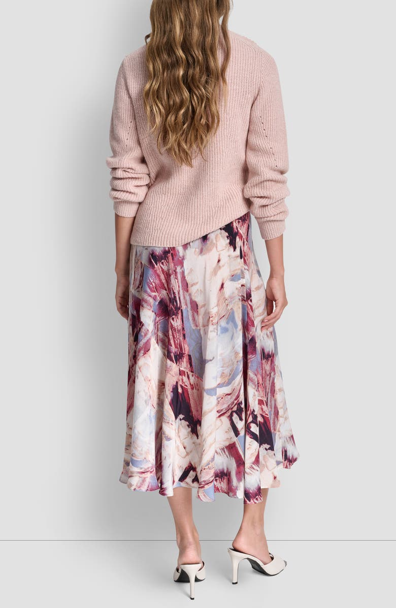 DKNY Abstract Print Satin Skirt, Alternate, color, Urban Sandstorm