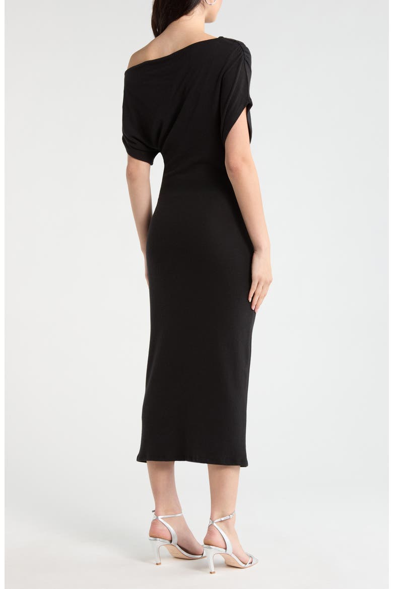 Iris One-Shoulder Dress, Alternate, color, BLACK