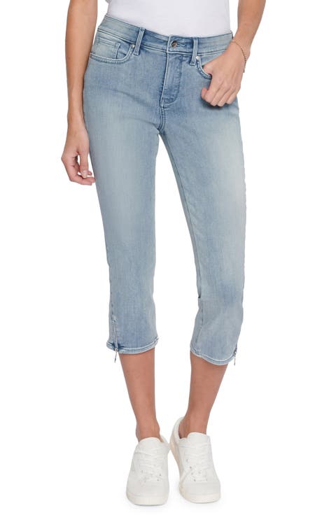 Chloe Zip Hem Capri Jeans (Clean Affection) (Petite)