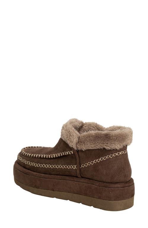 Shushop Ulla Faux Fur Lined Platform Bootie In Brown