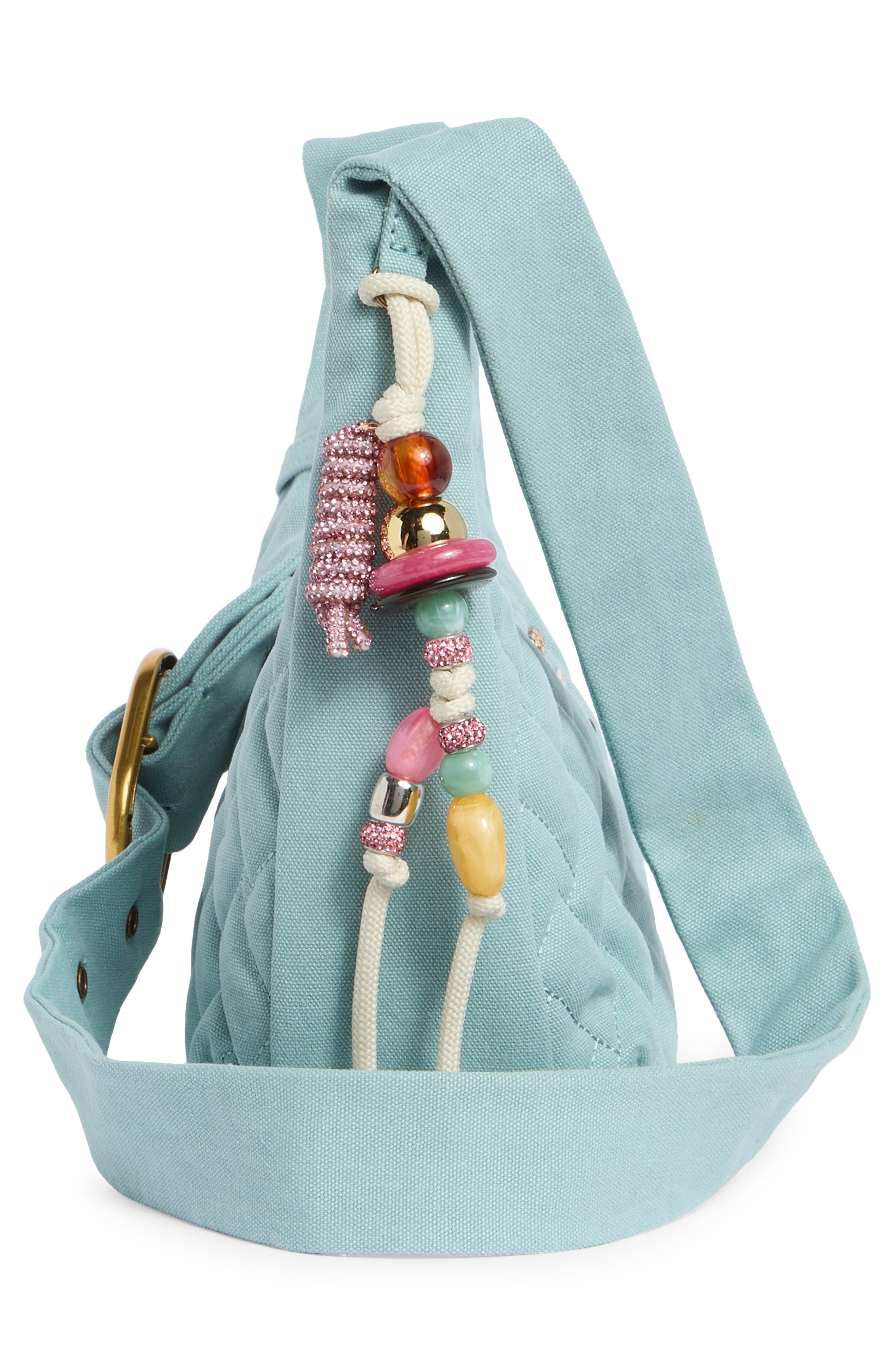 KG Kurt Geiger Angel Quilted Hobo Shoulder Bag, Alternate, color, Light/ Pastel Blue