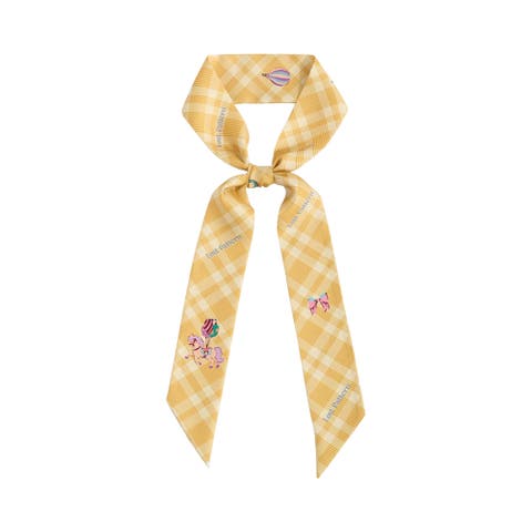 "Pop Pony" Silk Twill Skinny Scarf