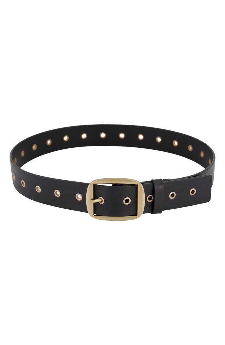 AllSaints Leather Eyelet Belt, Main, color,