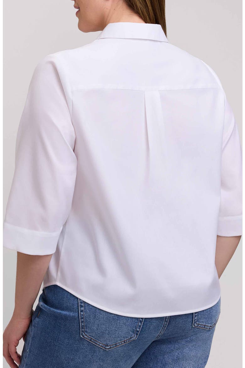 Cleo Pleated Cotton Blend Shirt, Alternate, color, WHITE