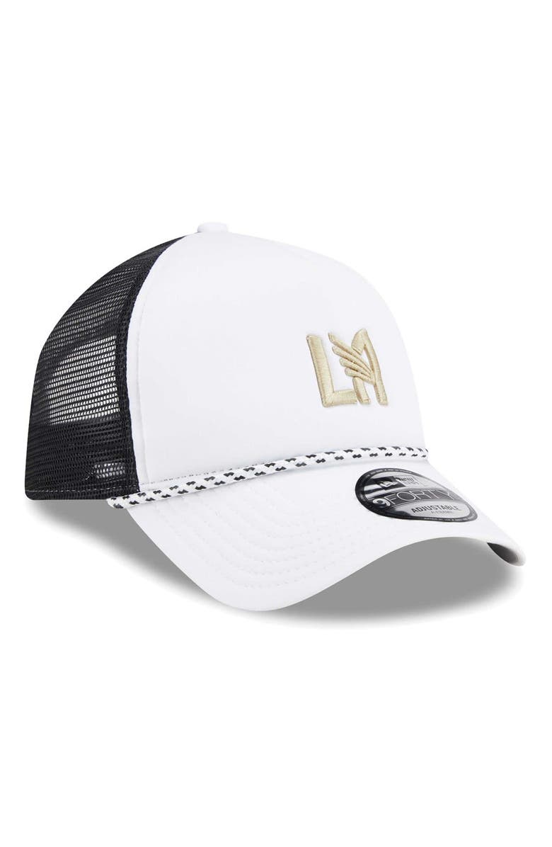 New Era Men's New Era White/Black LAFC Court Sport Foam A-Frame 9FORTY Adjustable Trucker Hat, Alternate, color, White