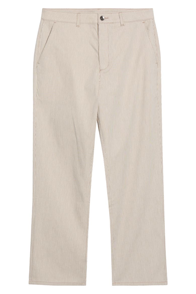 Hicory Stripe Cotton Blend Pants, Main, color, HICKORY BROWN STRIPE