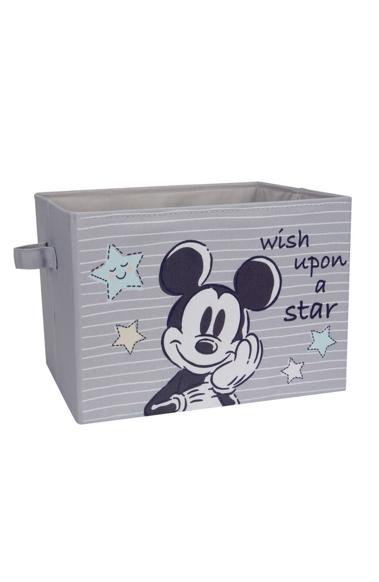 Lambs & Ivy Disney Mickey Mouse Foldable Storage Basket/Container/Bin, Main, color, Gray