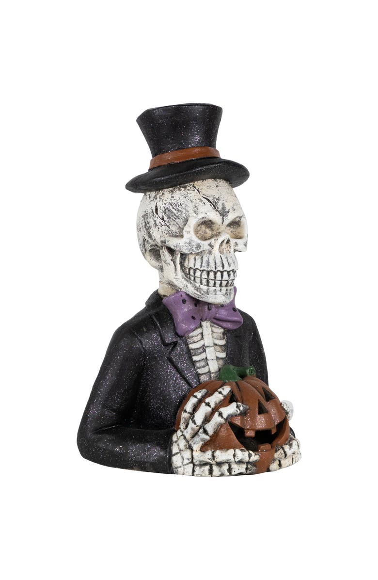 Northlight LED Lighted Skeleton with Jack-O-Lantern Halloween Decoration - 23.5", Alternate, color, 