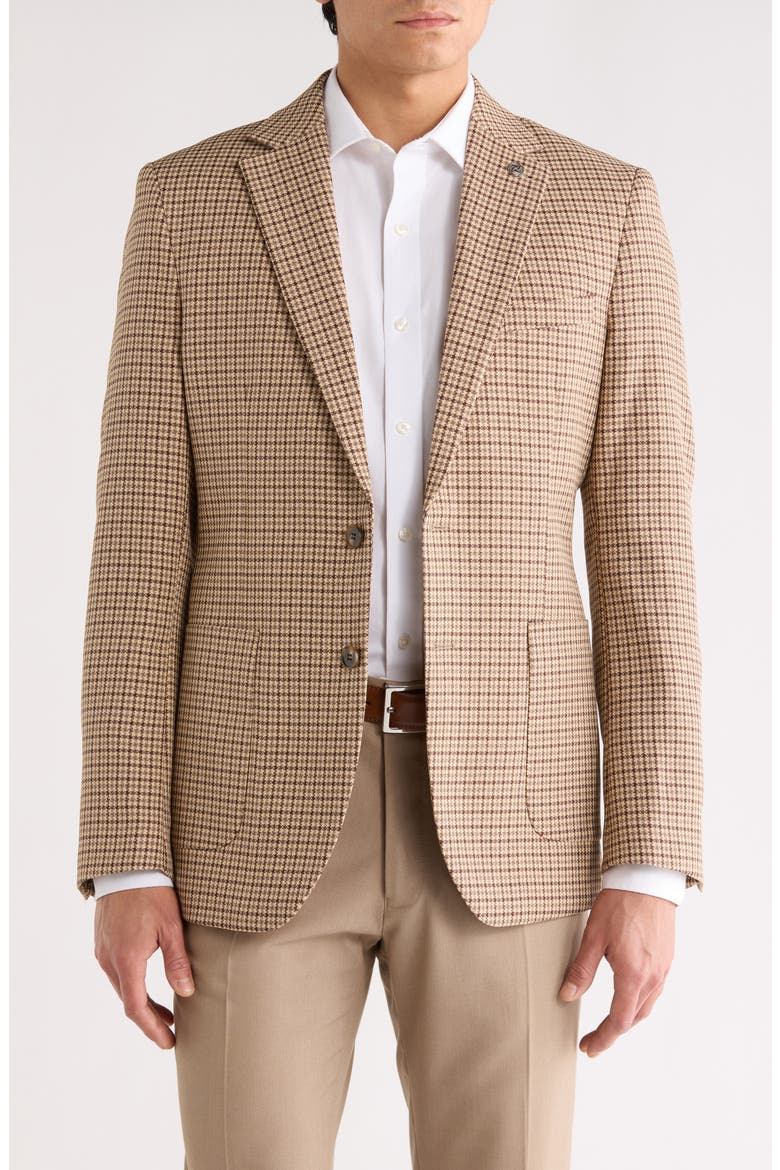 Plaid Slim Fit Sport Coat, Main, color, BEIGE