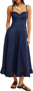 Free People Another Season Denim Midi Dress