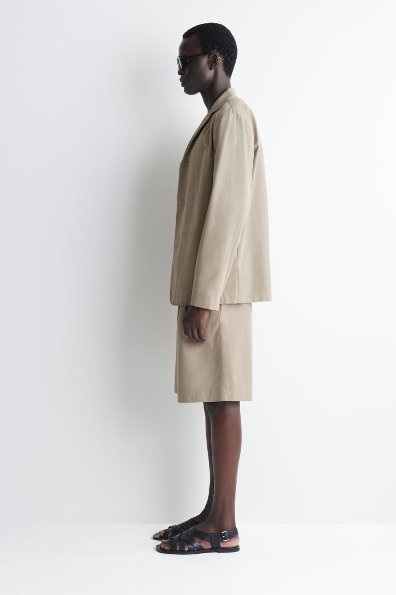 Belt-detail Tailored Cotton Chino Shorts, Alternate, color, BEIGE