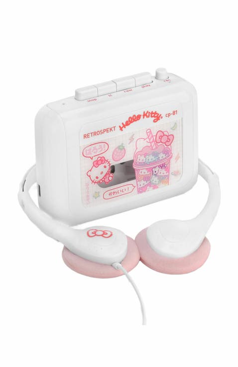 x Hello Kitty Strawberry Kawaii CP-81 Portable Cassette Player