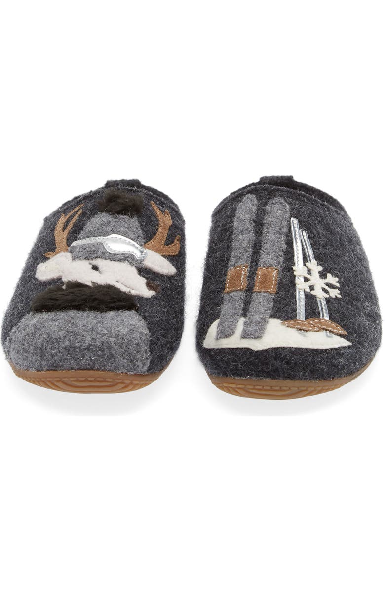 Living Kitzbühel Deer Skier Open Heel Wool Slipper, Alternate, color,
