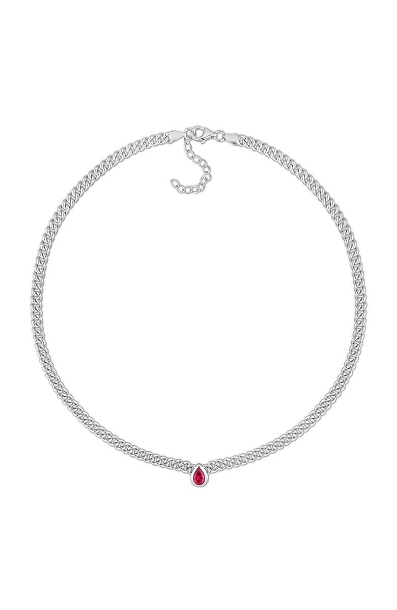 Julianna B. Lab-Created Ruby Curb Link Chain Necklace, Alternate, color,
