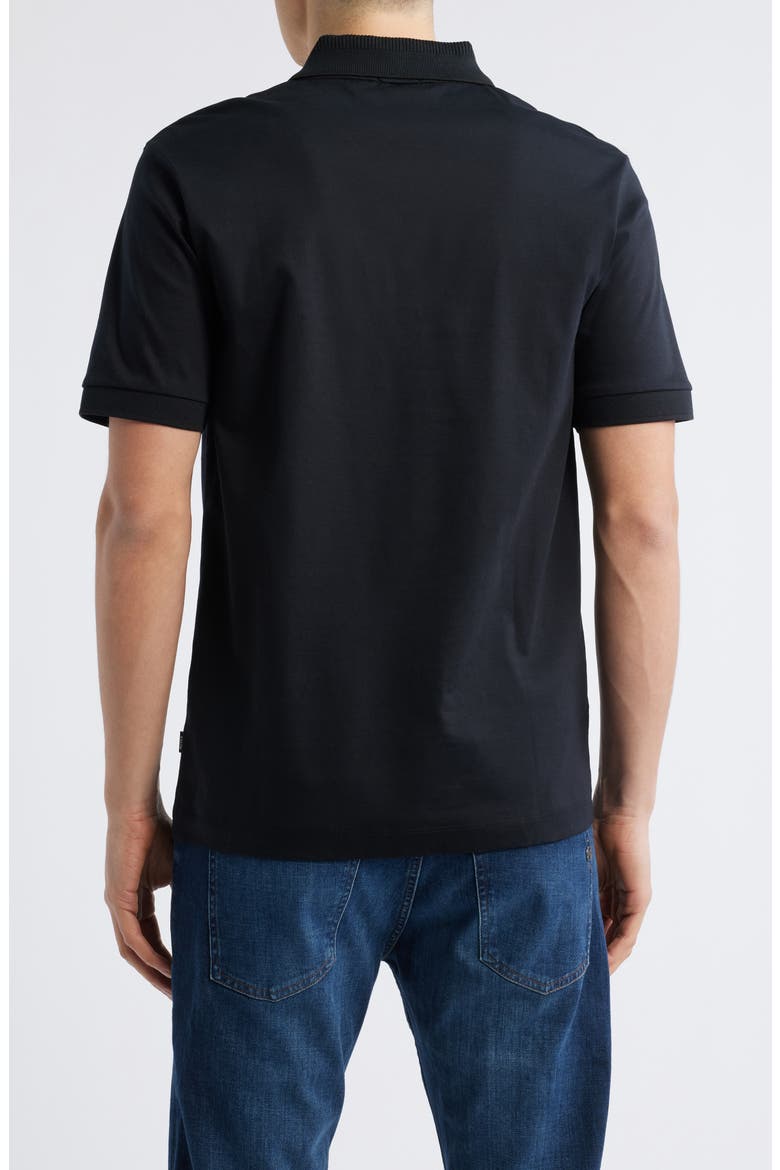 Phillipson Mercerized Cotton Polo, Alternate, color, BLACK