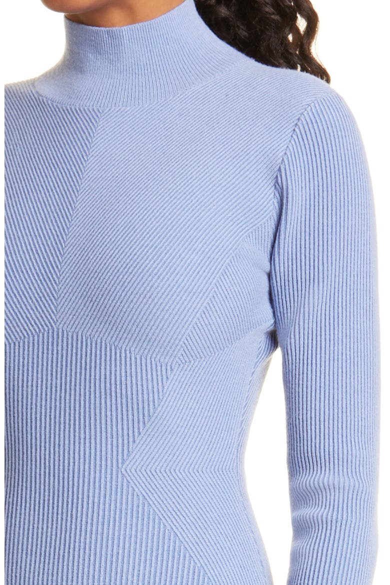 Minas Long Sleeve Merino Wool Blend Turtleneck Minidress, Alternate, color, CORNFLOWER BLUE
