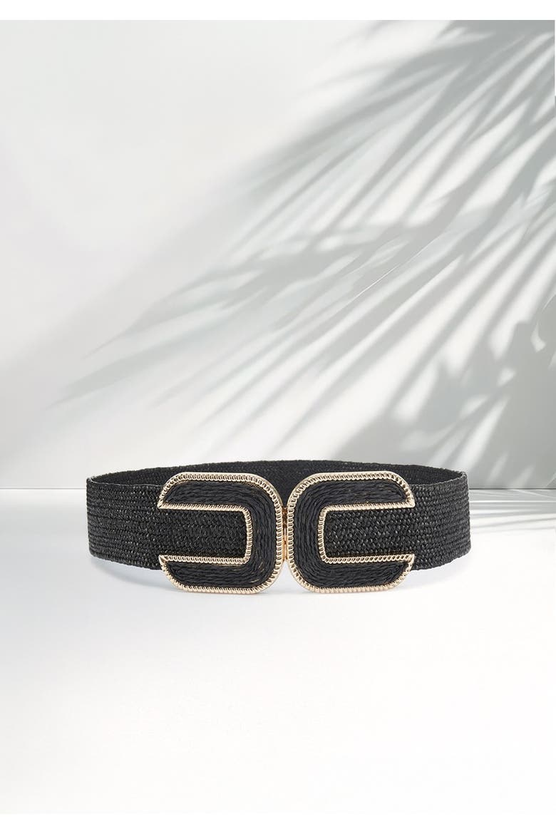 Woven Statement Waist Belt, Alternate, color, Black