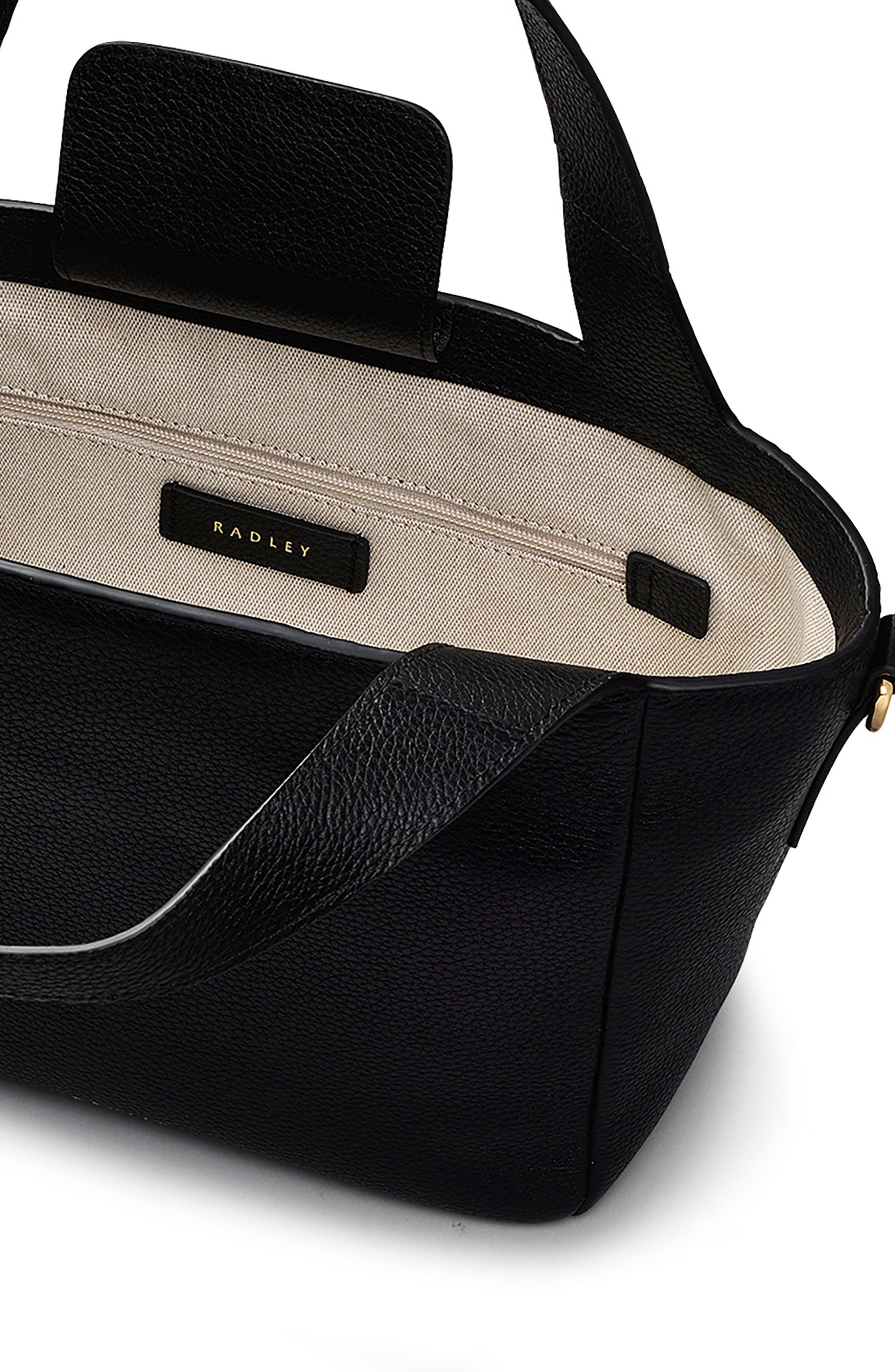 Radley Alpha Road Medium Leather Satchel, Alternate, color, Black