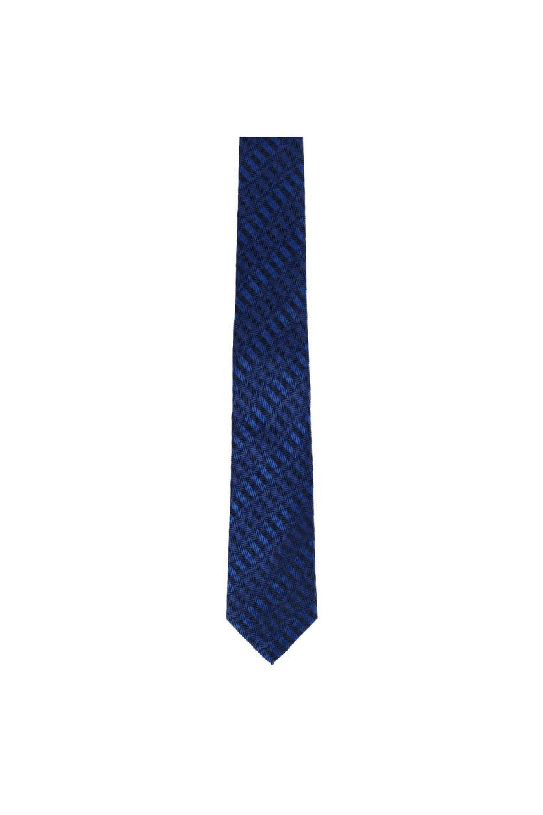 Nathanial Regal Patterned Diagonal Line Silk Business Necktie, Alternate, color, Royal Blue