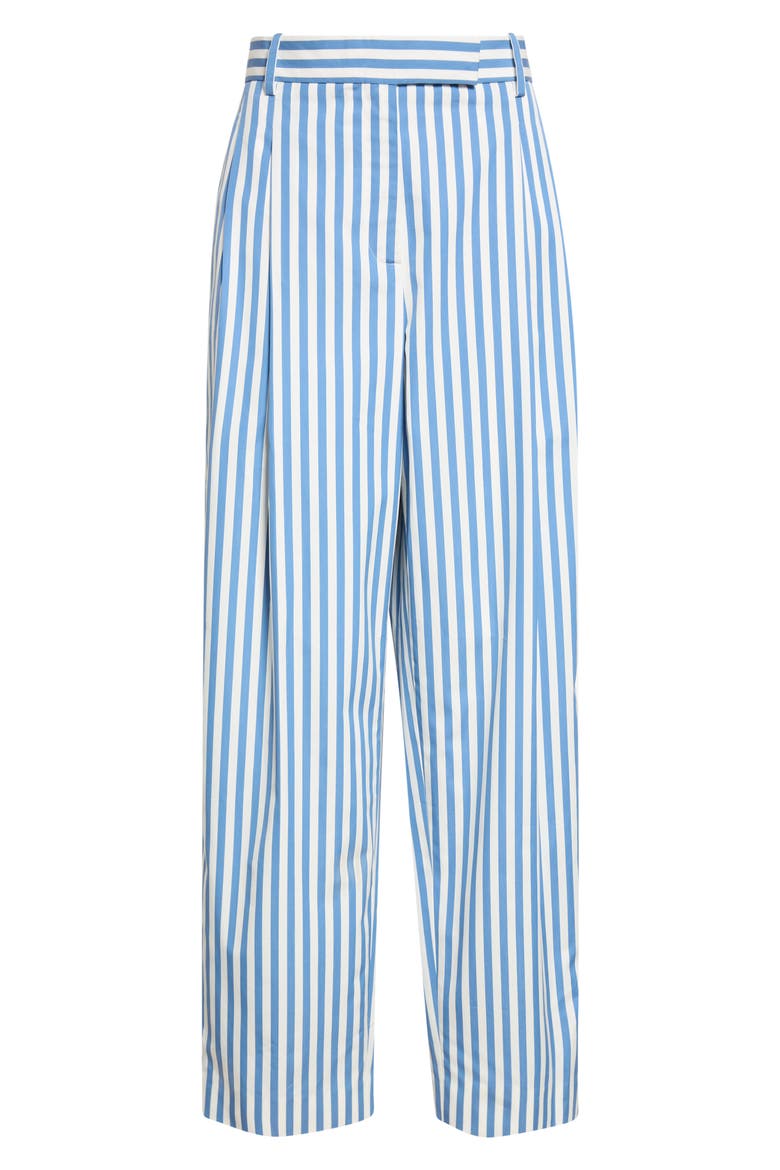 Varick Stripe Cotton Straight Leg Pants, Main, color, SKY STRIPE