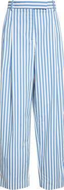 PARTOW Varick Stripe Cotton Straight Leg Pants