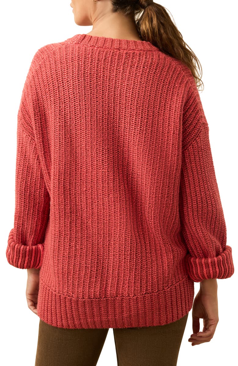 Faherty Heirloom Organic Cotton Blend Crewneck Sweater, Alternate, color, Dubarry Stripe