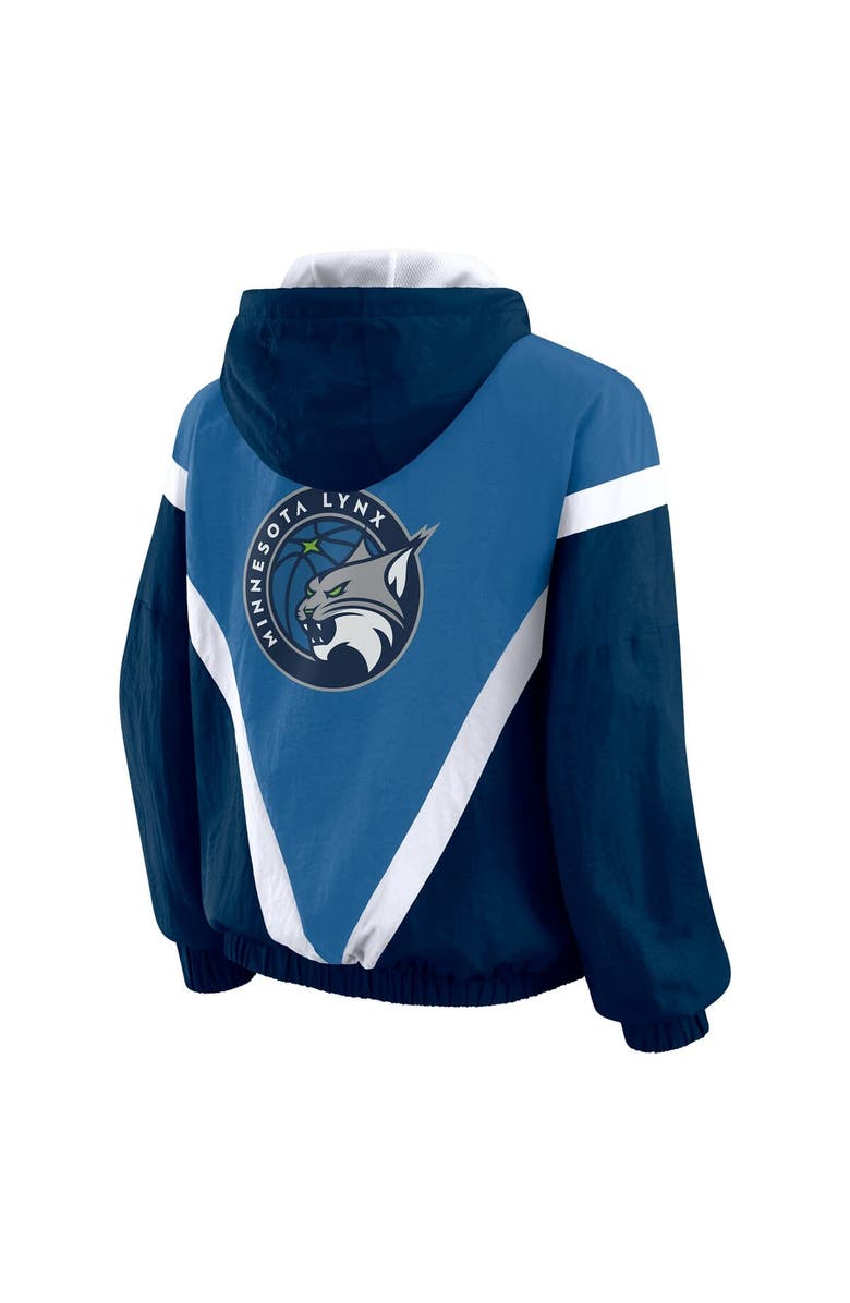 WEAR by Erin Andrews Women's WEAR by Erin Andrews Navy/Blue Minnesota Lynx Colorblock Full-Zip Hoodie Windbreaker Jacket, Alternate, color, 