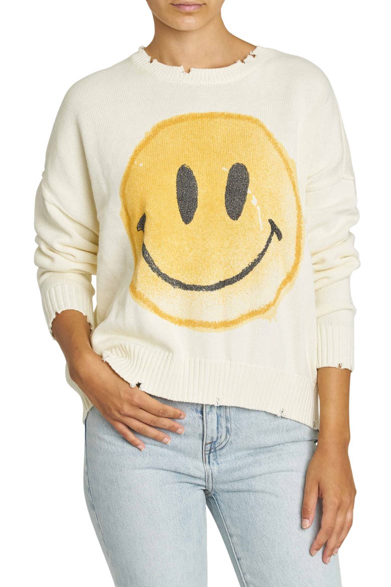 Eva Smiley Face Sweater, Main, color, SMILEY FACE