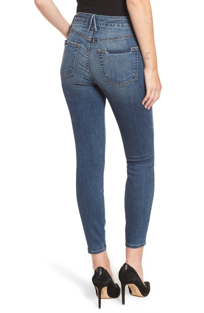 Good American Good Legs Ripped Crop Skinny Jeans, Alternate, color, 