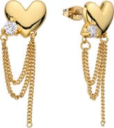 EYE CANDY LOS ANGELES Elise Heart Chain Drop Earrings