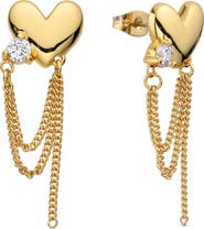 EYE CANDY LOS ANGELES Elise Heart Chain Drop Earrings