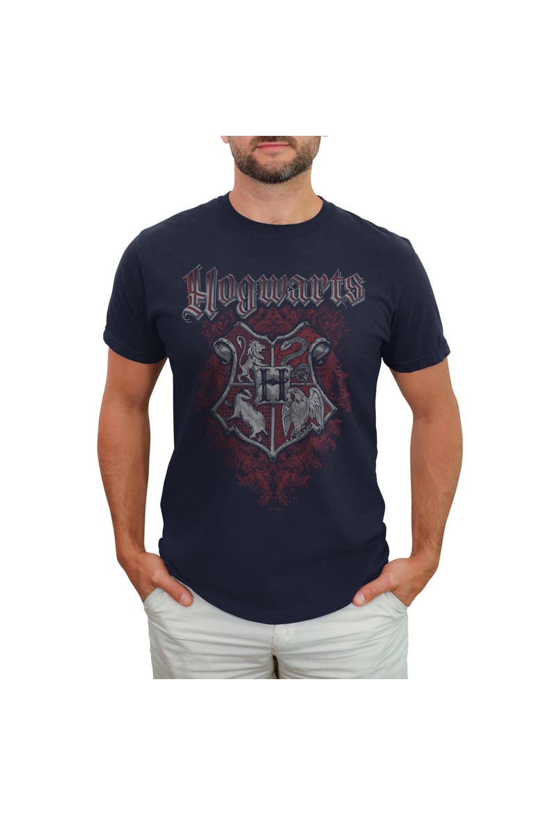 Men's Harry Potter Vintage Artistic Crest  Graphic T-Shirt, Main, color, Navy Blue